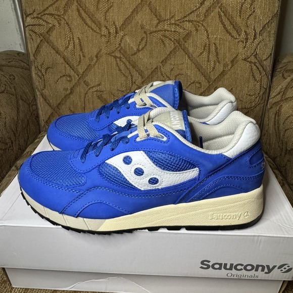 Saucony Originals Shadow 6000 Premium Shoes / Blue White / S70785-1 / Men's 9.5
